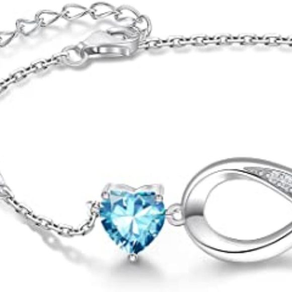 RIVIKO Jewelry - RIVIKO Infinity Love Heart Symbol Charm for Women 925 Sterling Silver Bracelet